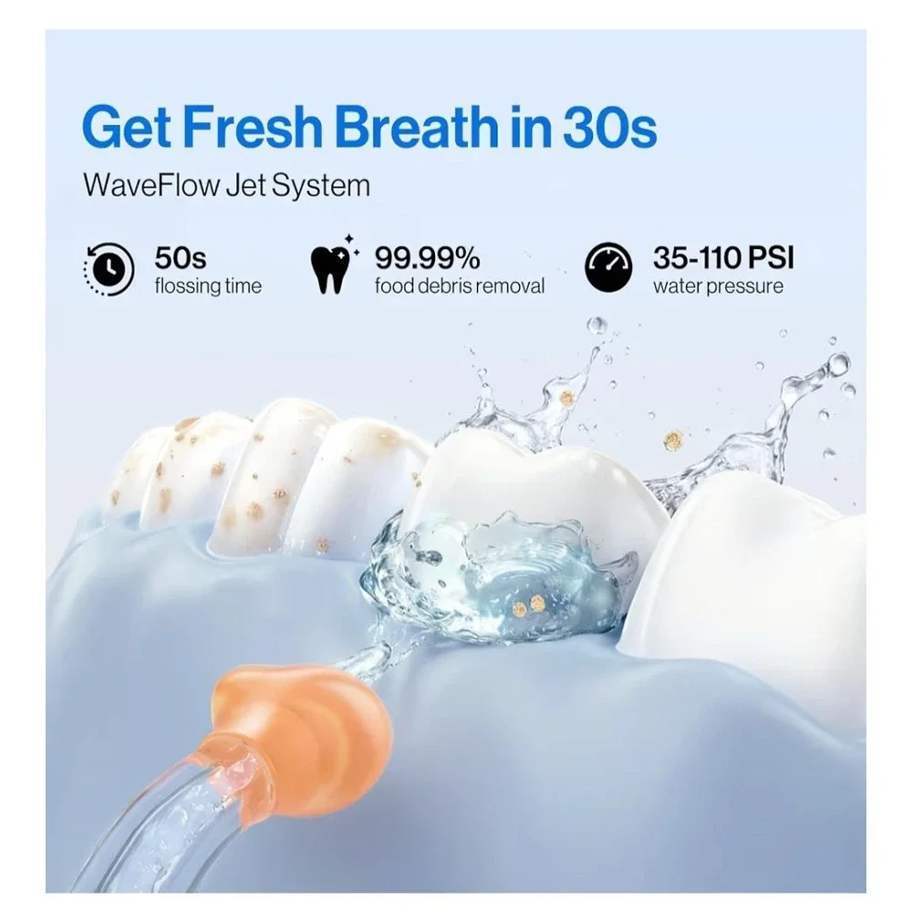 usmile C10 Portable Dental Flosser Water Flosser IPX7 Waterproof Blue New